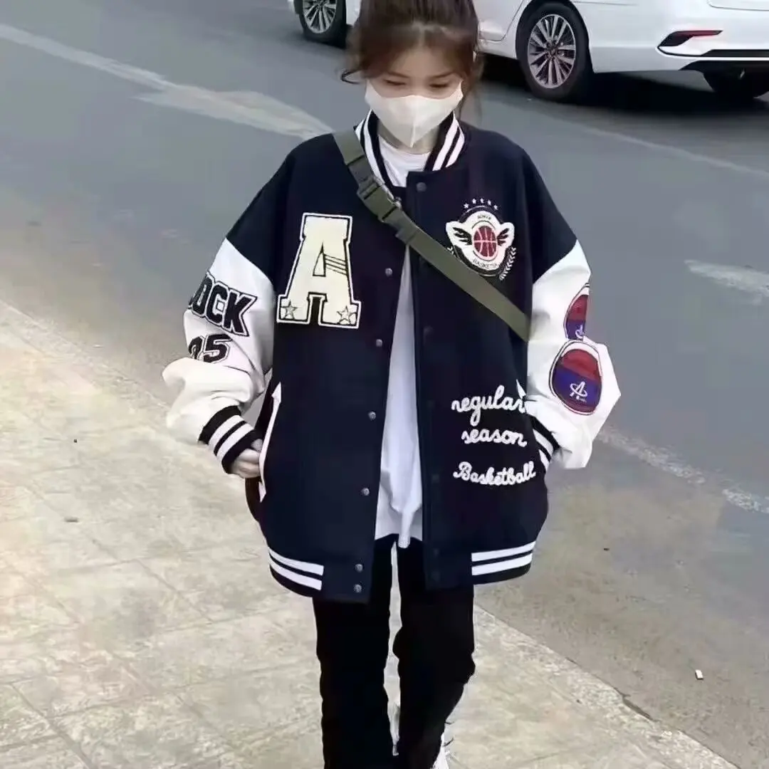 

Loose Fit Men's Jaet 2024 Spring Autumn Sli Harajuku Korean Hong Kong Sle Trendy Outerwear Polyester Fiber Long Sve