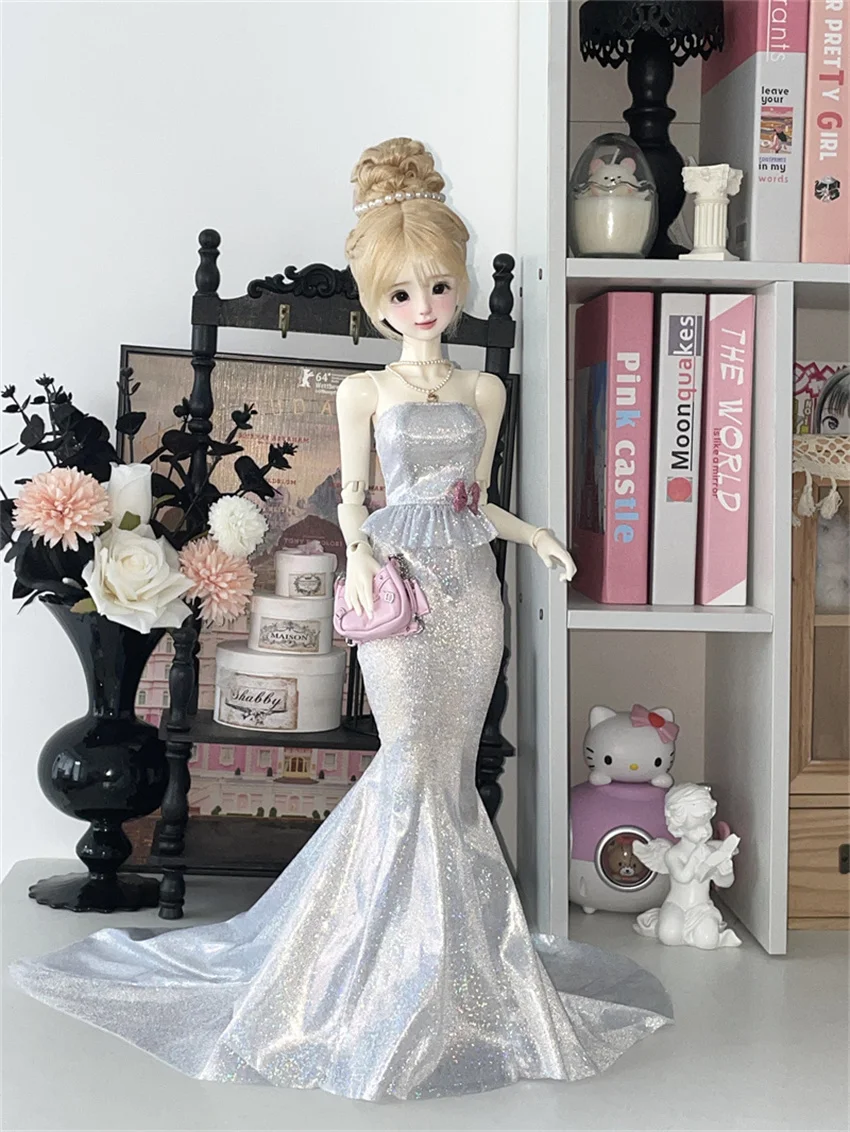 

1/4 1/3 SD16 BJD Doll Girls Shiny Fishtail Dress Attractive Beautiful Beauty Princess Slim Slender Waist Skirt Doll Accessories