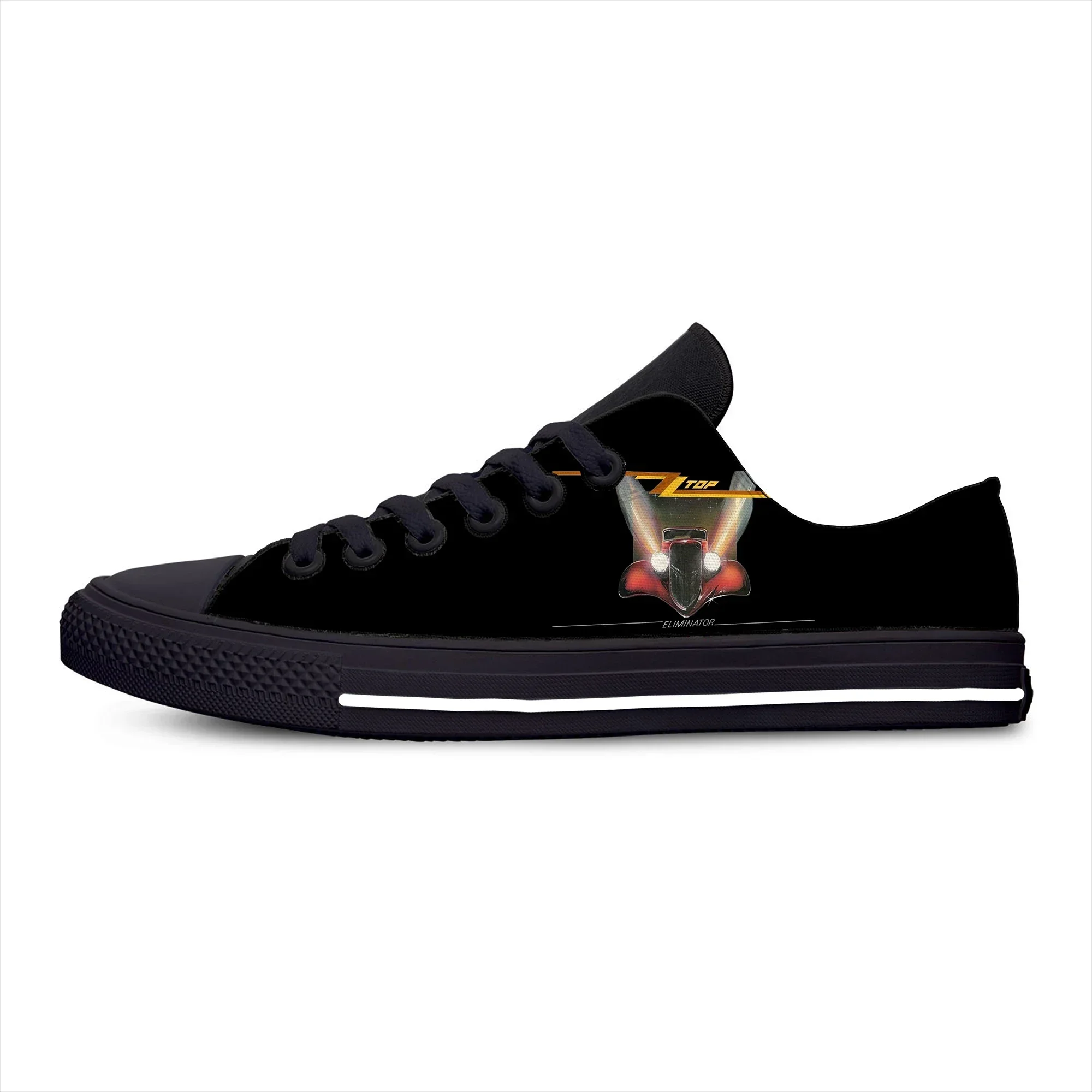 Top Rock Band ZZ Music Cool Fashion Divertido Popular Casual Zapatos de tela Low Top Ligero Transpirable Impresión 3D Hombres Mujeres Zapatillas