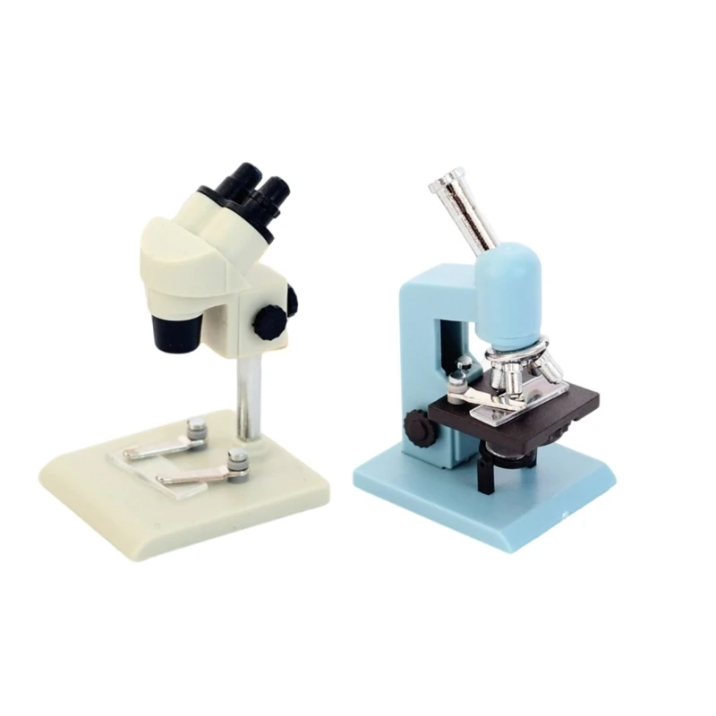 F19F Miniature Microscope for Dollhouses Decors and Scientific Exploration Photo Props