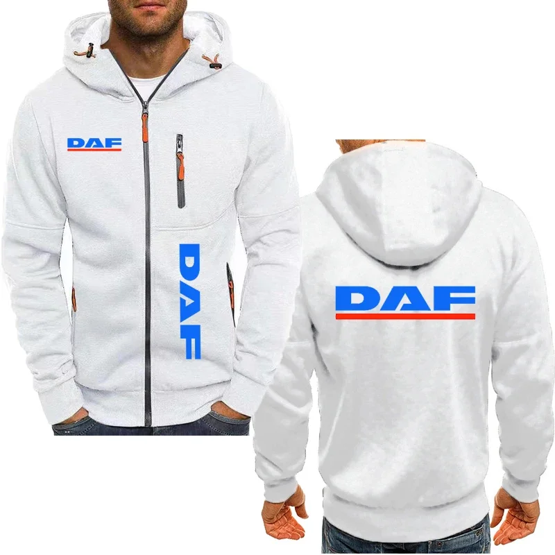 Harajuku Men's hoodie DAF car logo print Spring Autumn cotton brand men's hoodie jacket y2k classic solid color sweatshirt top