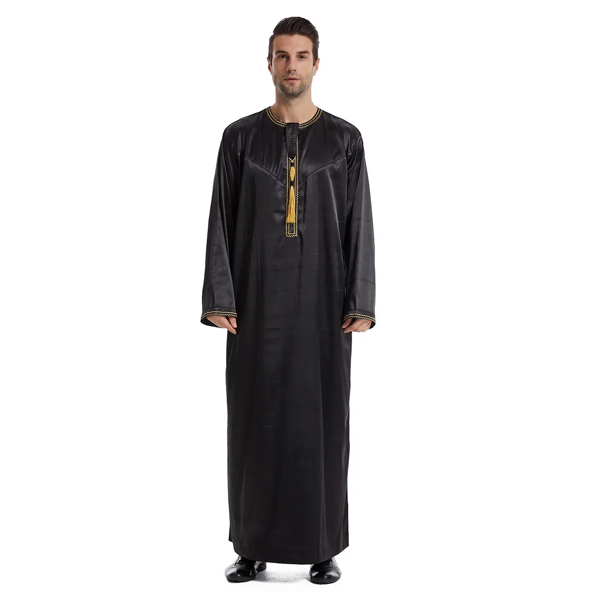 Homens saudita abaya jubba thobe muçulmano casual aberto zíper vestido longo turquia árabe kaftan islâmico dubai roupas caftan abayas robe