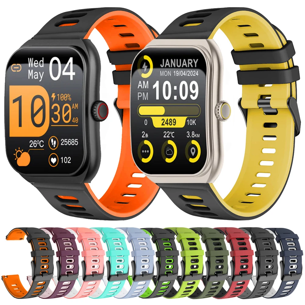 

Силиконовый ремешок 20 мм 22 мм для спортивных часов COLMI P86 C81 M42 для COLMI P71 P68 P73 C61 I31 V73 i28 Ultra, аксессуары для браслетов