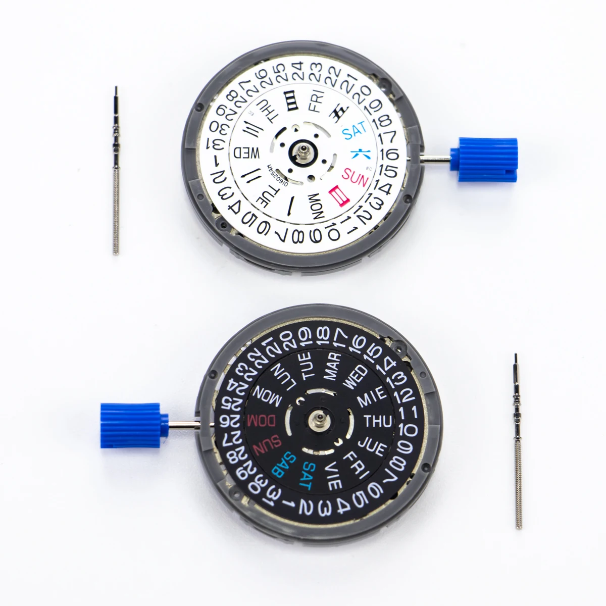 HOT NH36 24 Jewels Automatic Movement Crown at 3.0 And 4.5 O'Clock White/Black Calendar NH36 Watch Parts Stem Set All in English - view 4