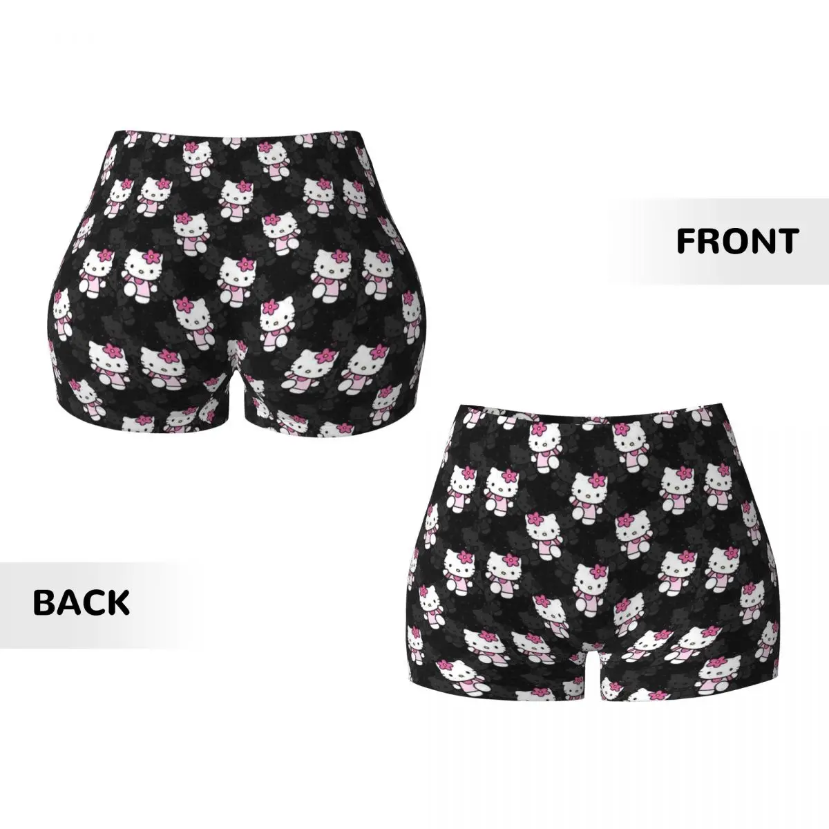 Custom Hello Kitty Volleyball Biker Gym Shorts Women\'s Athletic Workout Yoga Shorts