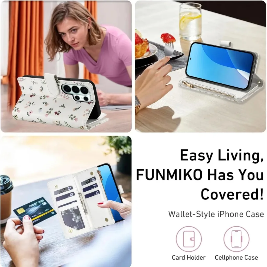 Zipper Card Holder Wallet Crossbody Phone Case w/ Wrist Strap Lanyard For Samsung S26 Ultra S25 S24 Plus S23 S22 A17 A07 A57 A37 - view 4