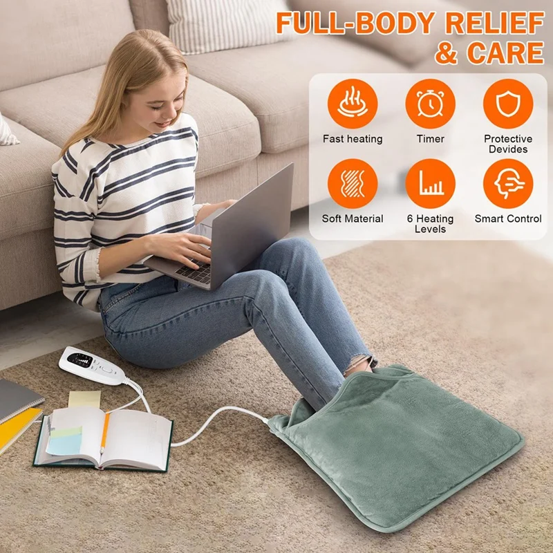 Foot Warmer,Heated Foot Warmer Under Desk Heating Pad For Back Pain Relief,Electric Foot Warmer Heating Pad