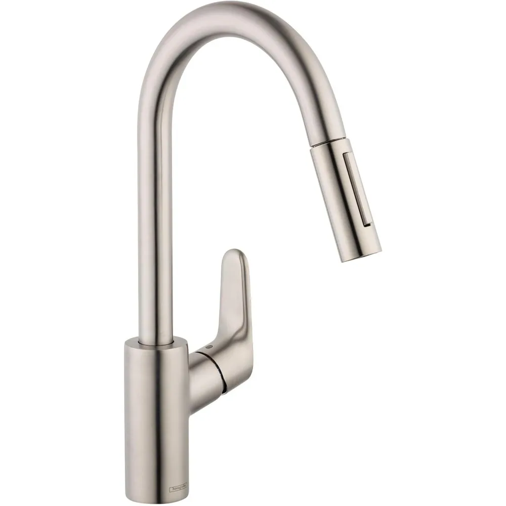 

Hansgrohe Focus Stainless Steel Pull-Down Spray Kitchen Faucet with High Arc for Kitchen Sink