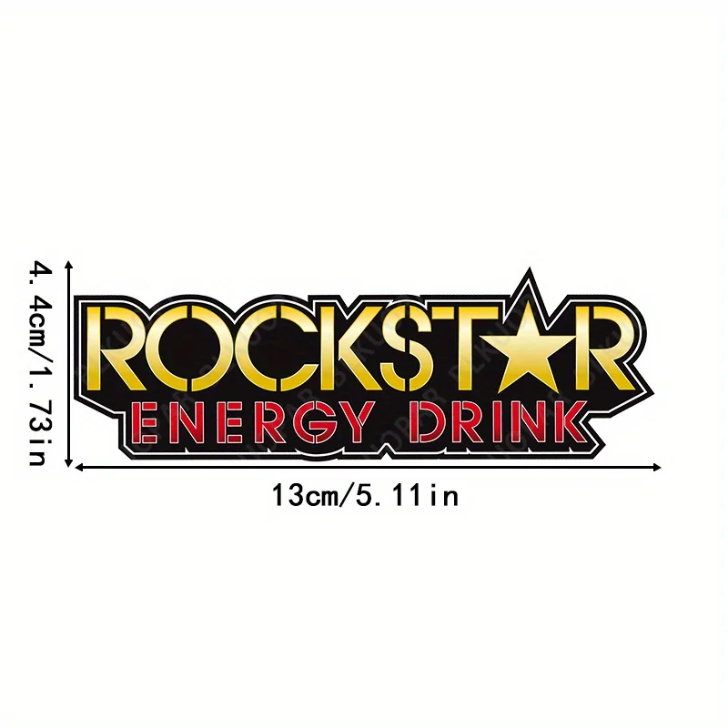 قطعة واحدة من ملصقات مشروبات الطاقة على شكل أنمي كرتوني من الساتان بلمسة نهائية من Rock Star - شارات لاصقة ذات استخدام واحد