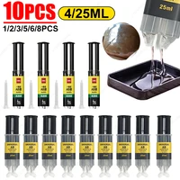 Pegamento de resina epoxi AB, soldadura en frío para Metal, acero inoxidable, herramienta de reparación de vidrio, pegamento líquido resistente a altas temperaturas, 1-10 piezas
