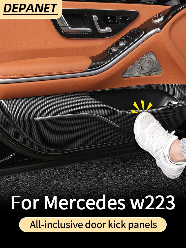 

Door kick plate for 2021~2026 Mercedes Benz S Class w223 S series 400 450 550 480 amg interior accessories