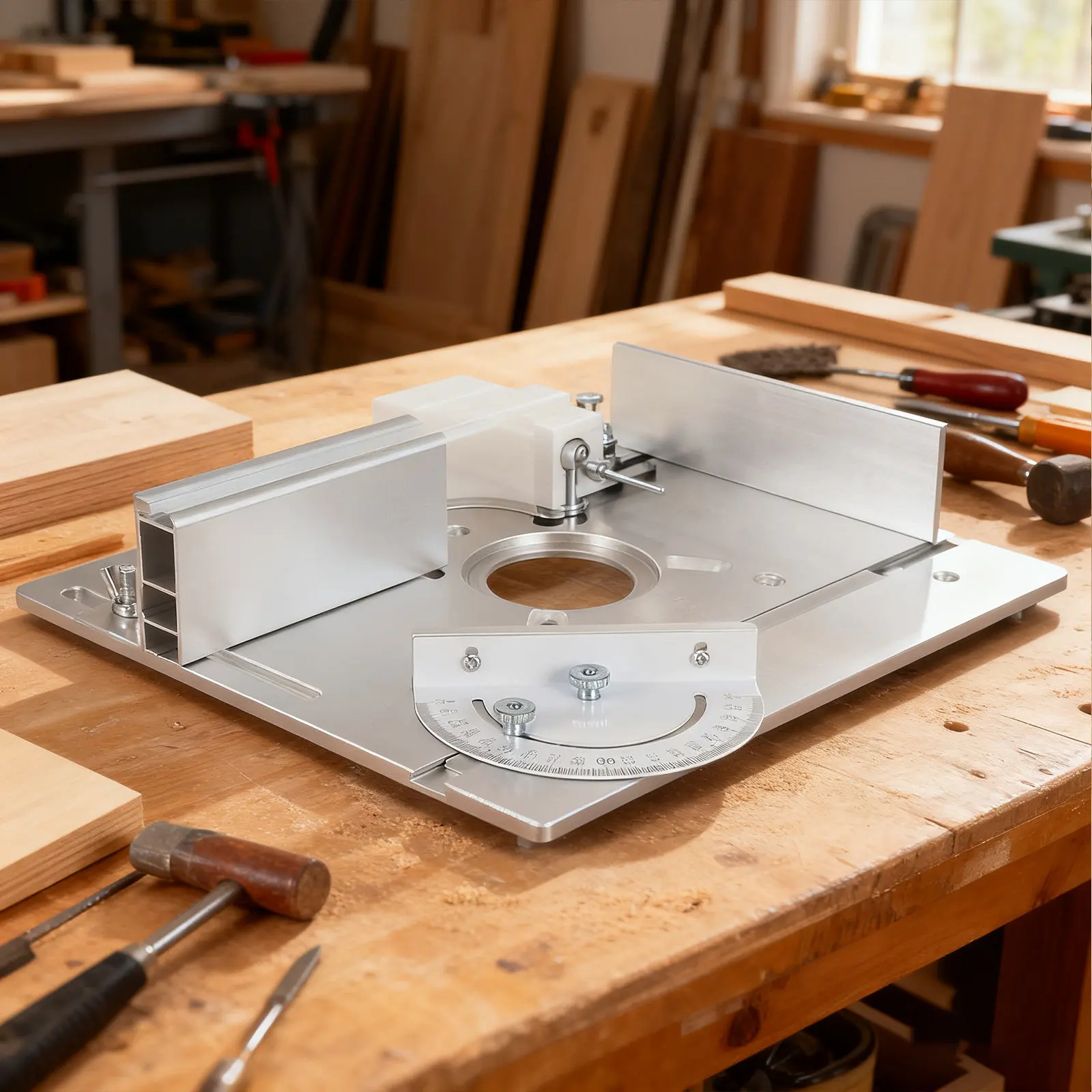 1Set Router Table Insert Plate Aluminum Alloy Woodworking Bench Base Precise Trimming Engraving Router Table Accessory Universal
