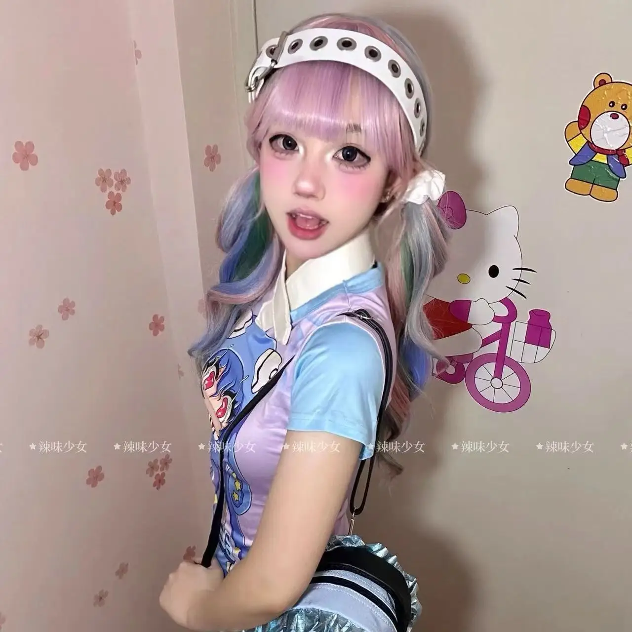 

Y2K повязка на голову из искусственной кожи gyaru аксессуары аксессуары в стиле Харадзюку повязка на голову в стиле стимпанк аксессуар для волос в стиле рок и темный стиль