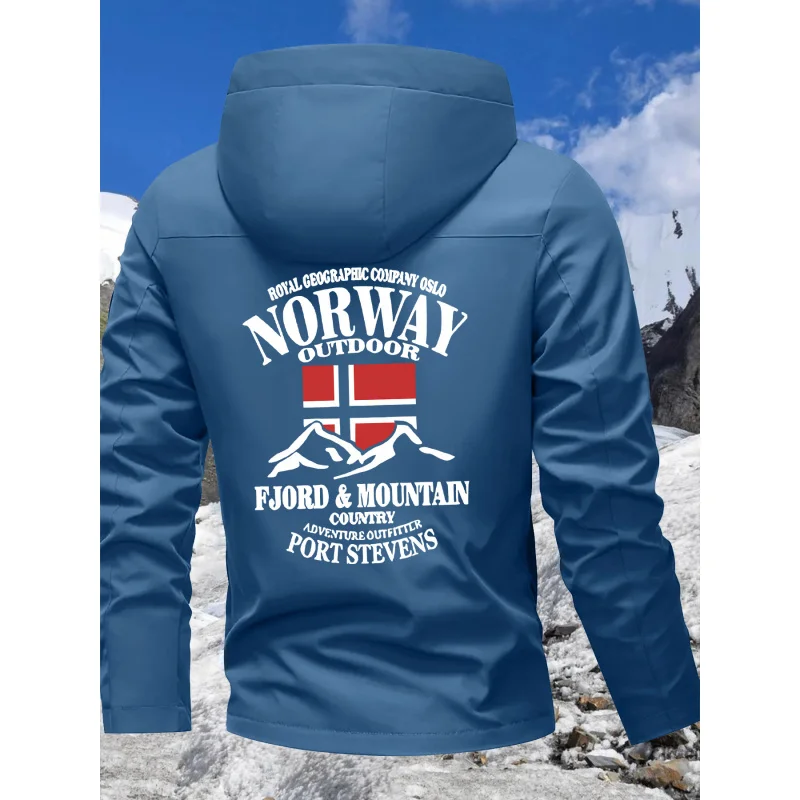 Nuove giacche da coppia con stampa norvegese per la primavera e l'autunno, giacca da trekking antivento per tutte le stagioni, capispalla unisex