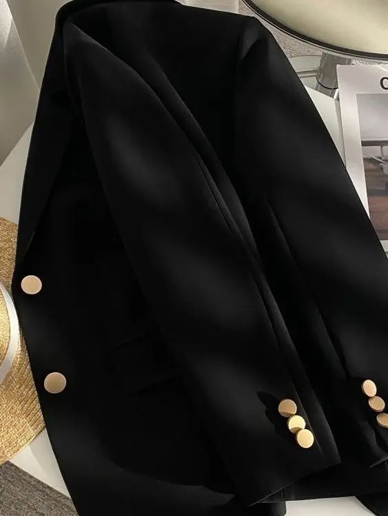 

Women'S Modern Blazers Splied Full-Length Extended Newkorean Hemline X-Long Lazy Ribbons V-Collar Sophisticated Three-Quarter