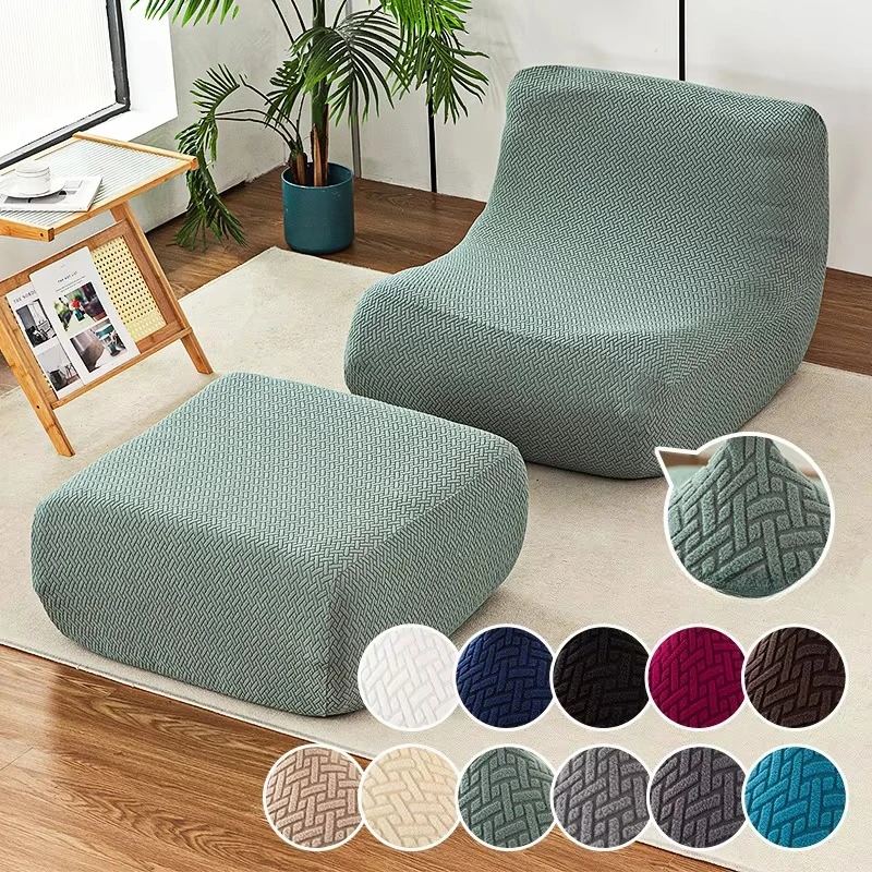 Stretch Fireside Chair Cover Soft Armless Floor Sofa Couch Cover Removable Fireside Chair Cover for Living Room Bedroom