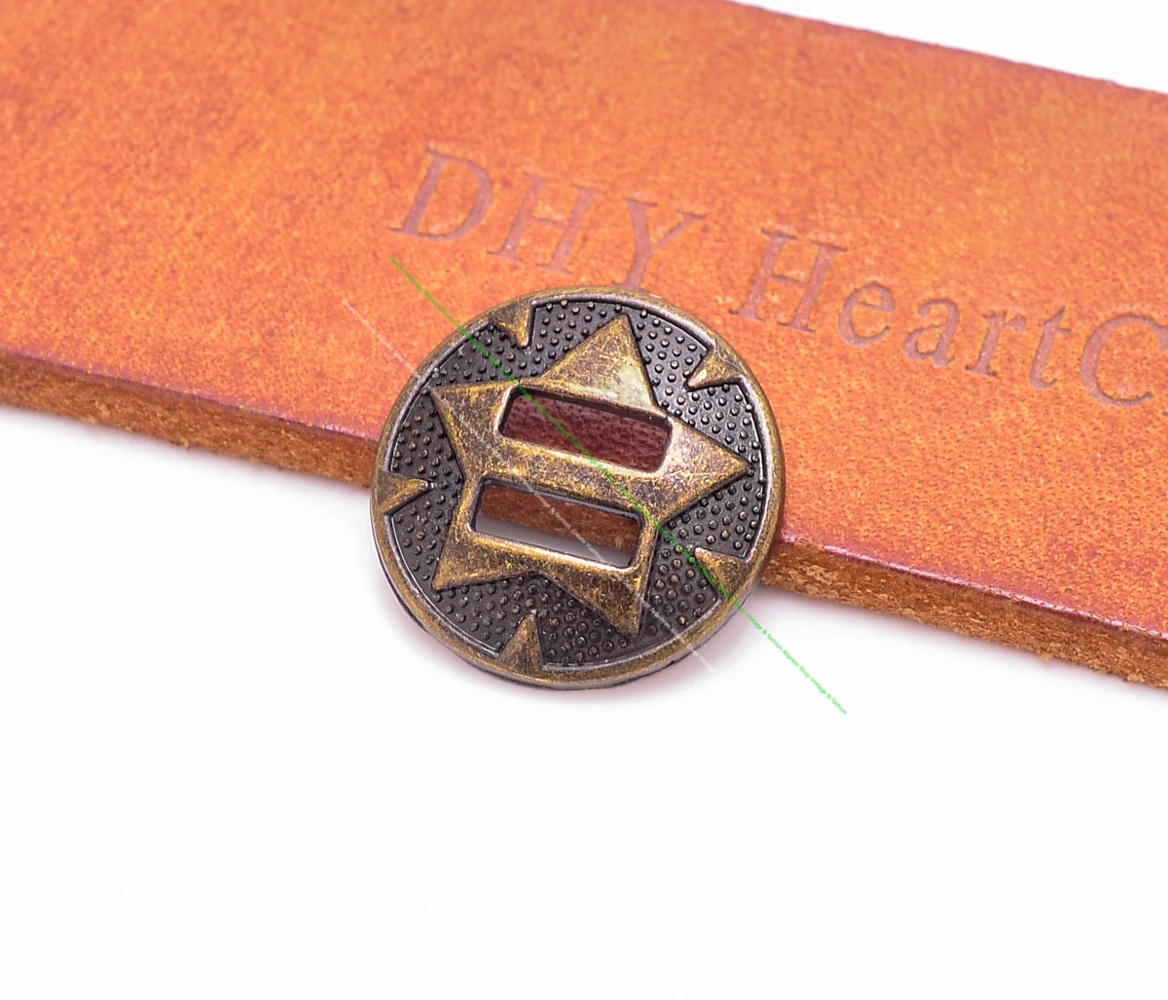 10 x kleine 20 mm Western-Star-Sättel, Kopfstück, Cowboy-Chaps, Lederhandwerksgürtel, geschlitzte Conchos-Schnallen-Hardware – Detail 12