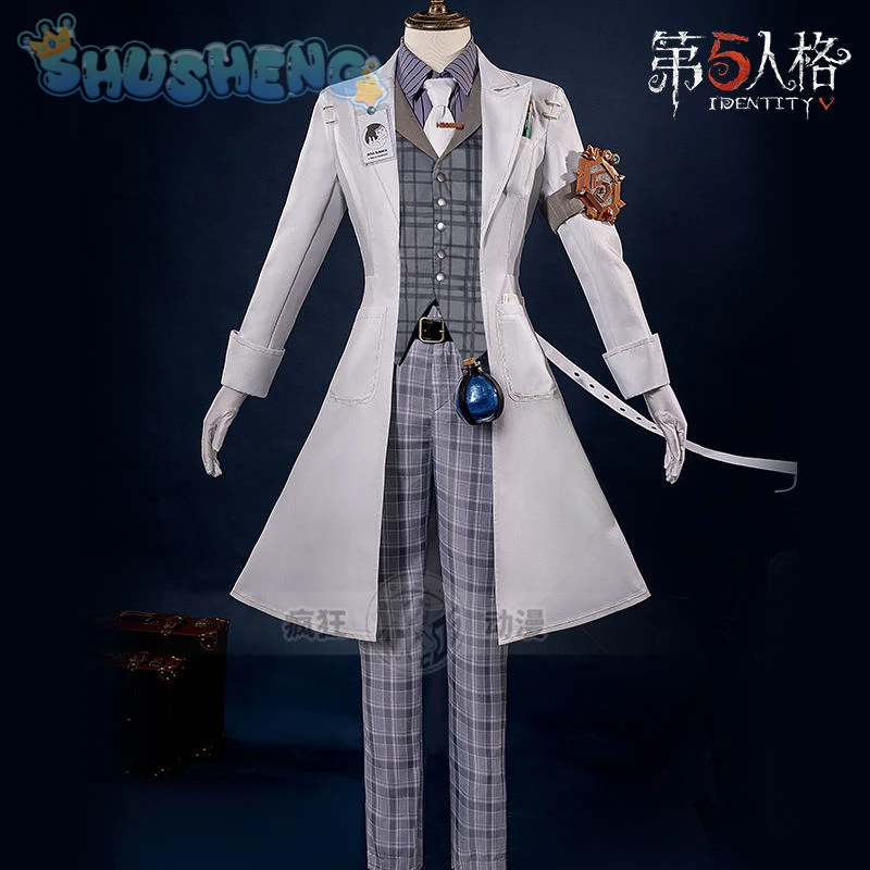 Identity Ⅴ Aesop Carl Cosplay Embalmer Costume Props Accessories Glasses Gloves Business Leisure Set Halloween Party Uniform