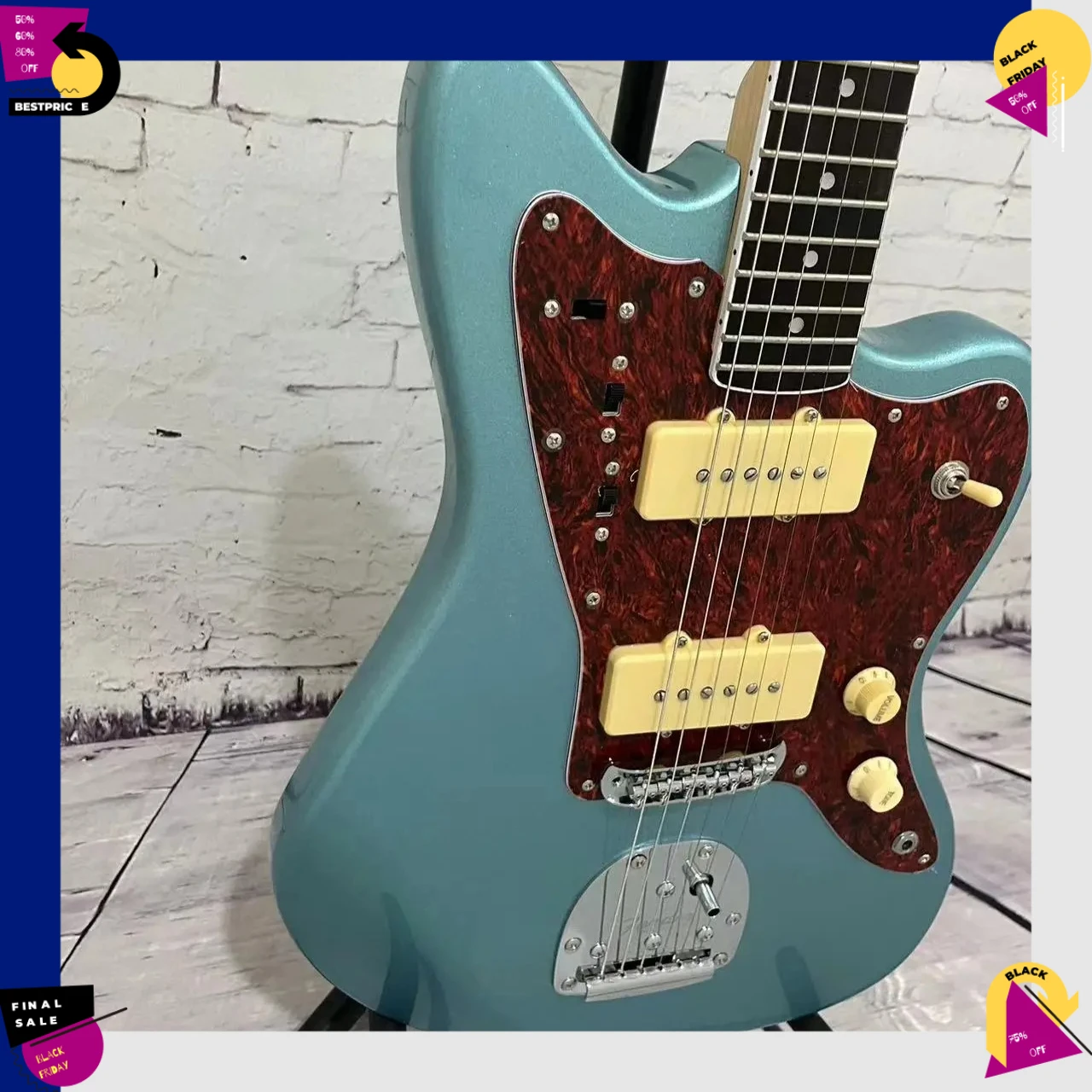 Lake Blue  Dual P90 Pickups Hot Electric Guitar Floating Tremolo Bridge Mahogany Body Rosewood Neck Free Shipping