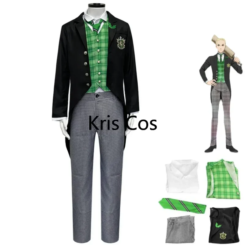 FC6Аниме Черный дворецкий Cos Серия для общественной школы P4 Herman Greenfil Косплей Костюм Школьная форма Мужской карнавал Хэллоуин Su@FC8! FC6Аниме Черный дворецкий Cos Серия для общественной школы P4 Herman Greenfil Косплей Костюм Школьная форма Мужской карнавал Хэллоуин Su@FC8!