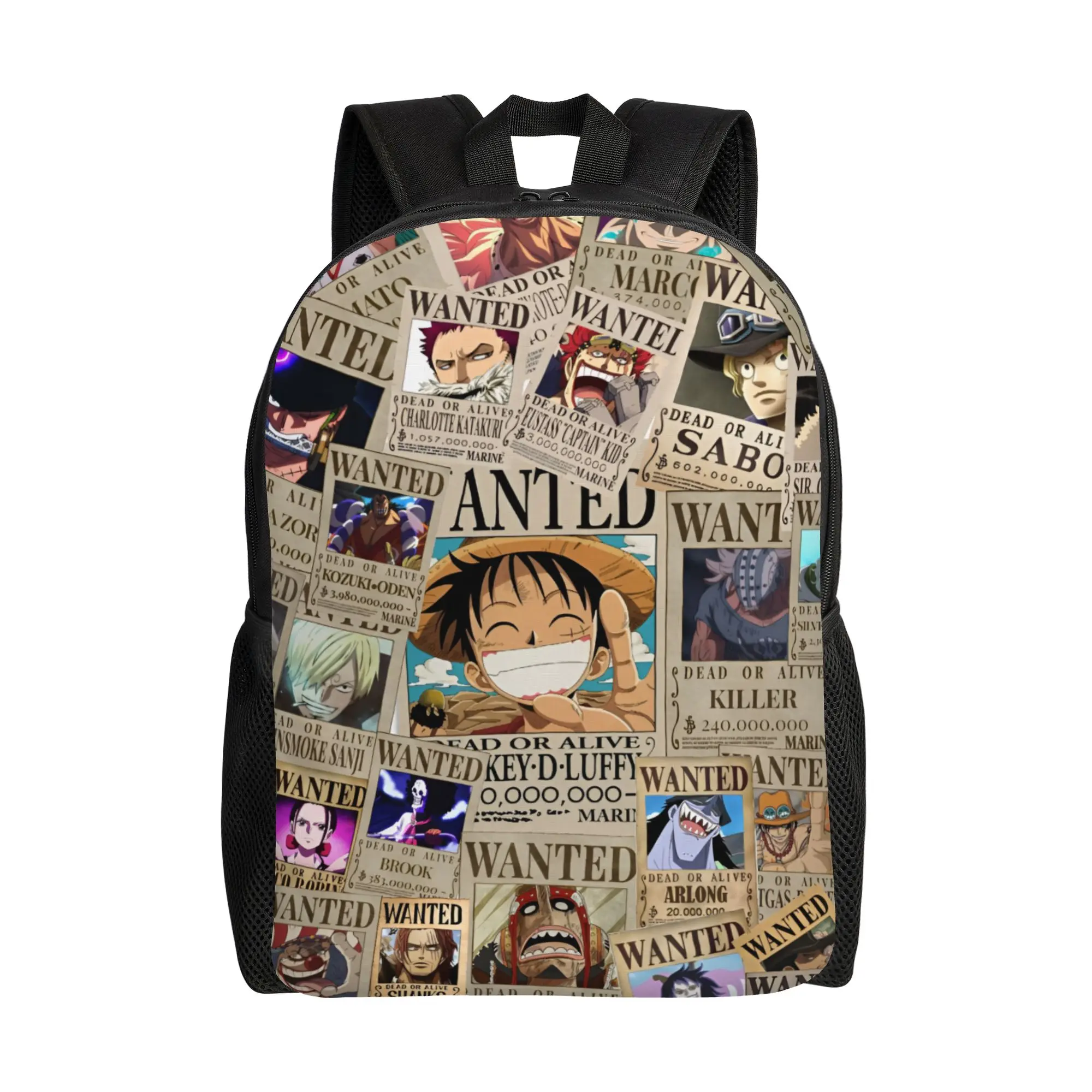 

Custom One P-Pieces Luffys Backpacks for Men Women Waterproof School College Cartoon Adventure Comic Bag Print Bookbags