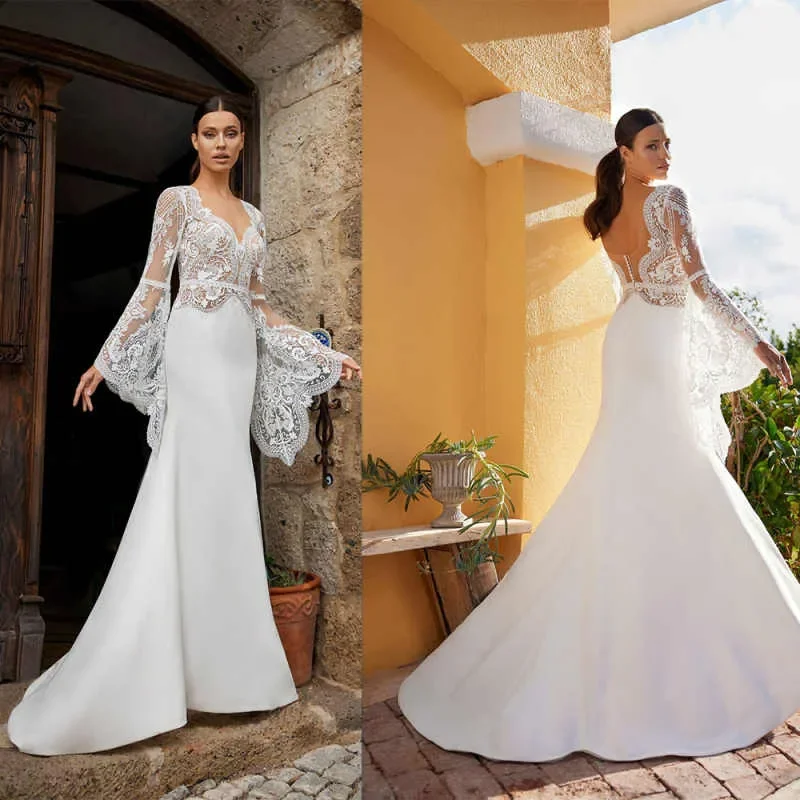 

Exquisite Lace Wedding Jacket Bridal Long Sleeve Wraps Jewel Full Floral Appliques Sheath Bolero Wedding Accessories
