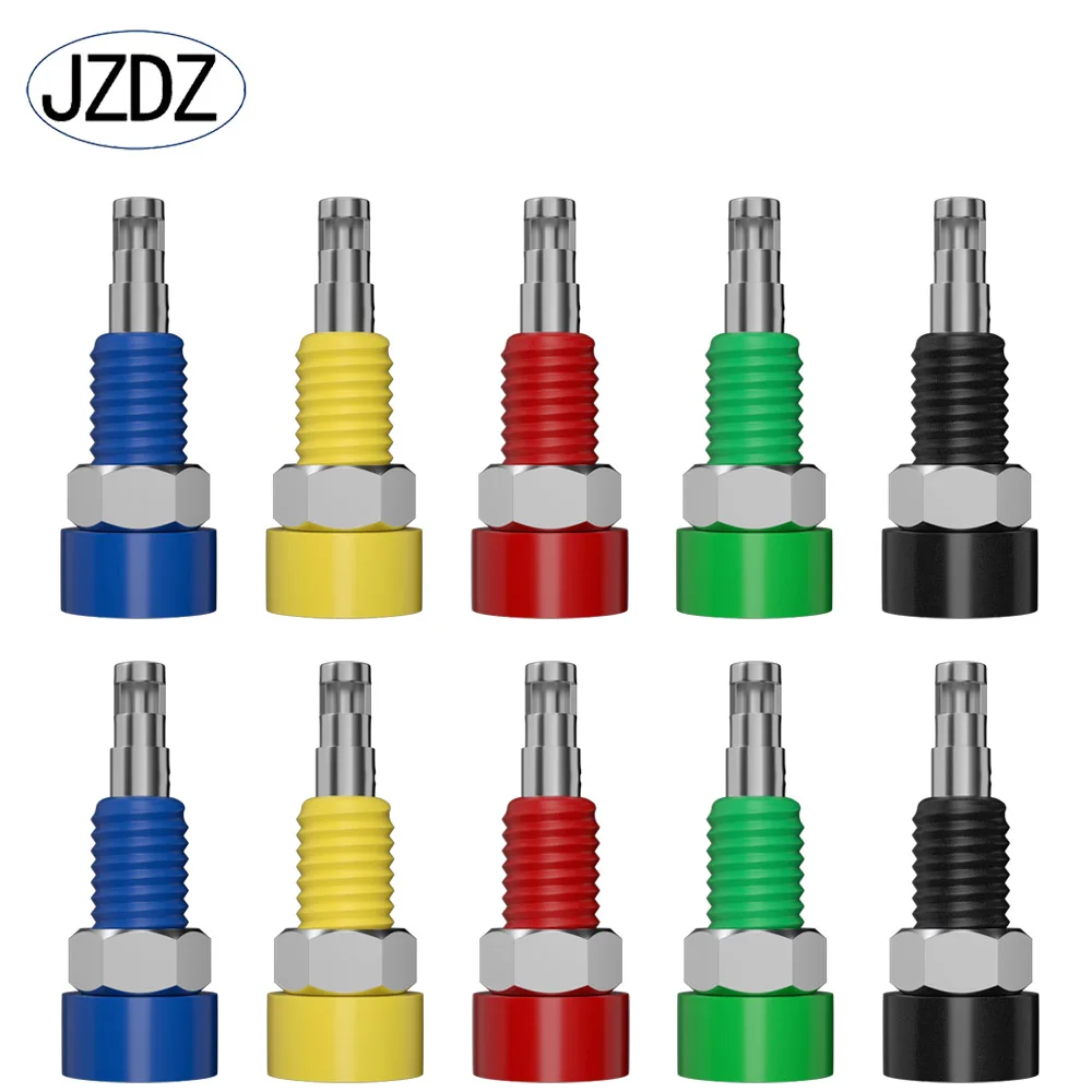 

JZDZ 10PCS 2MM Banana Socket Binding Post Nut Banana Plug Jack Electrical Connector Terminal Test Hole DIY Parts J.40002