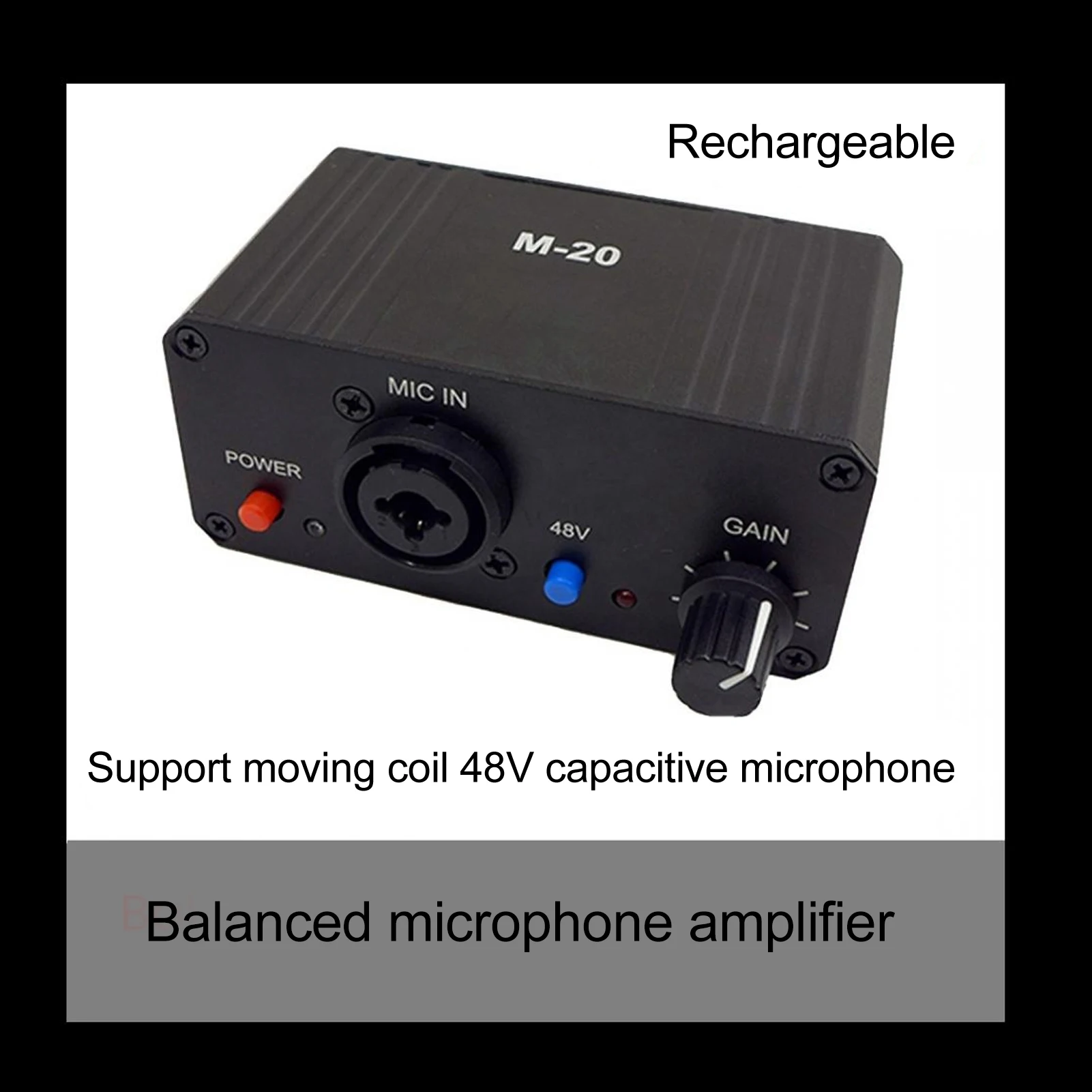 Microphone Preamp Low Noise Microphone Booster Unique Fully Balanced Circuit Compact 48V Phantom Power for Dynamic Microphone image 6
