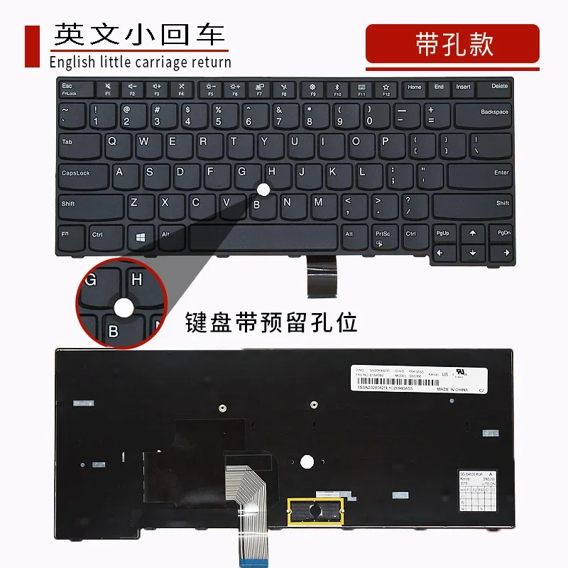 Adequado para lenovo thinkpad e470 e475 e470c acessórios de substituição de teclado de laptop