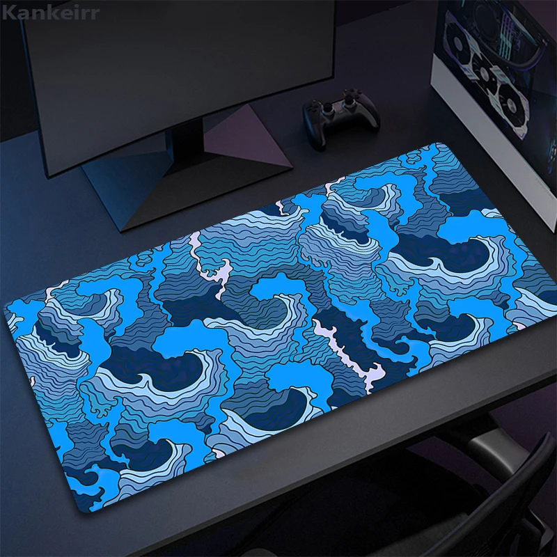 Japanese Great Off Wave Art Mouse Pad Gamer Large Black and White Mousepad XXL Mouse Mat Game Carpet Rubber Keyboard Pads 50x100