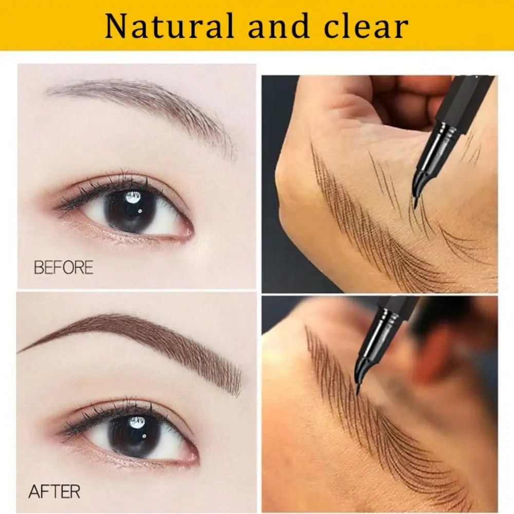 เก็บ 3 วัน 0.01 มม. Sweatproof Liquid Eyebrow ดินสอ Ultra Thin Head Fine Eyeliner ปากกาสัก