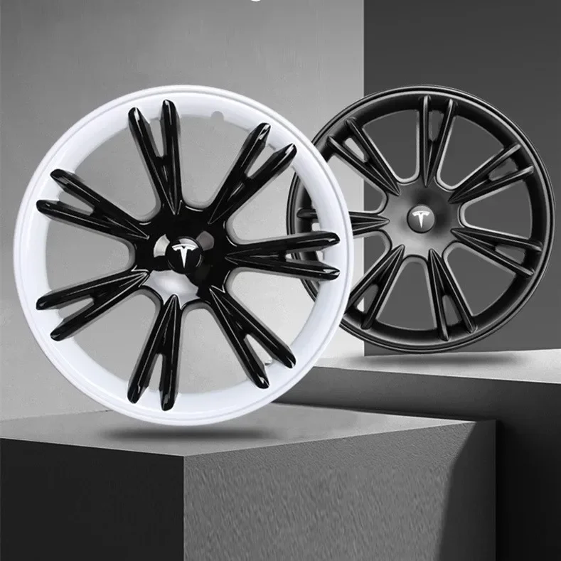 ABS Material 19inch Tesla Model Y Wheel Hub Cap Cover Full Cover Fashion Design Refit Car Tesla Wheel Hub Cover4PCS