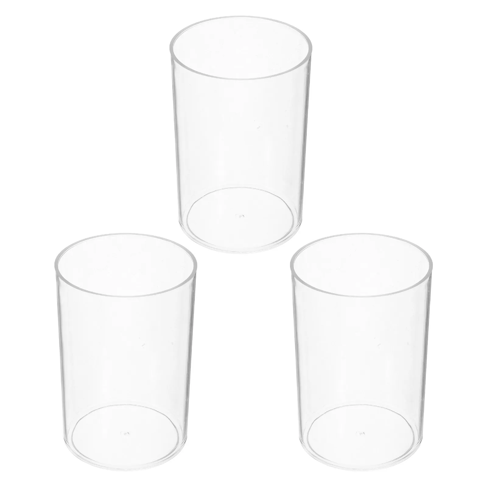 3Pcs Clear Acrylic Round Pen Holder Multifunctional Desktop Organizer for Pencils Markers Makeup Brushes Hair Brushes Stationery