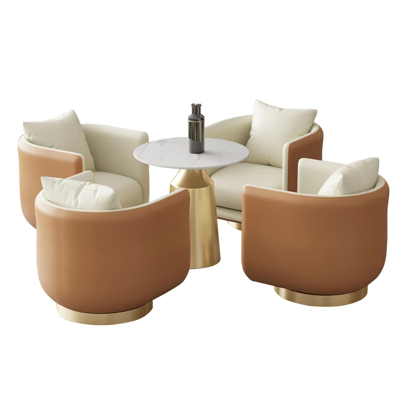 

Pqf Reception Table and Chair Combination Business Negotiation Sofa Office Reception Room Table and Chair