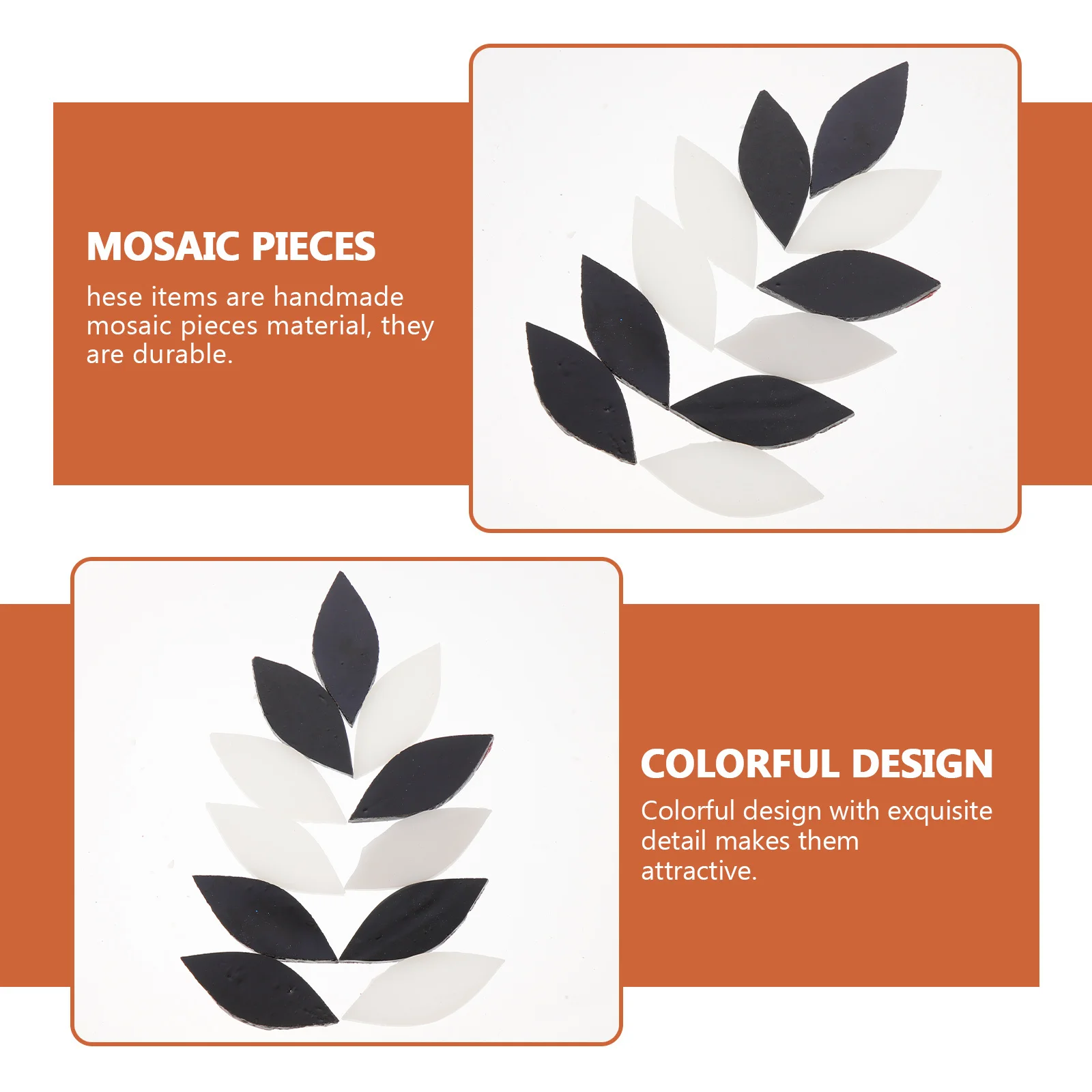 

3 Bags Leaf Shaped Mosaic Tiles DIY Craft Material Smooth Surface Wear Resistant Durable Wall Photo Frame Cup