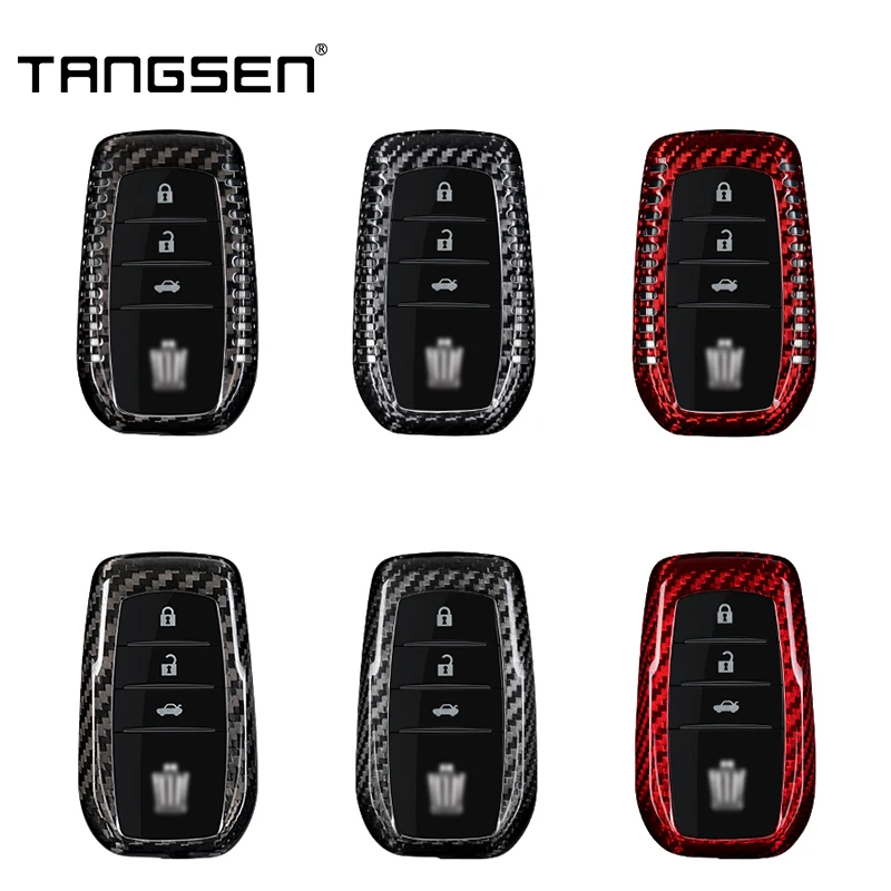 

Carbon Fiber Car Remote Key Case Cover Shell Fob For Toyota Corolla Prius Camry CHR C-HR RAV4 Altis Land Cruiser Prado