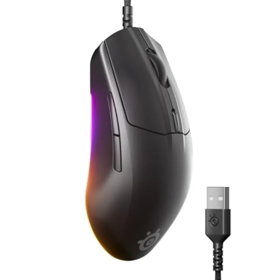 

Rival 3 Gen 2 Gaming Mouse 8500 DPI TrueMove Core Optical Sensor 60 Million Click Durability Low Latency 77g Lightweight 100 PT