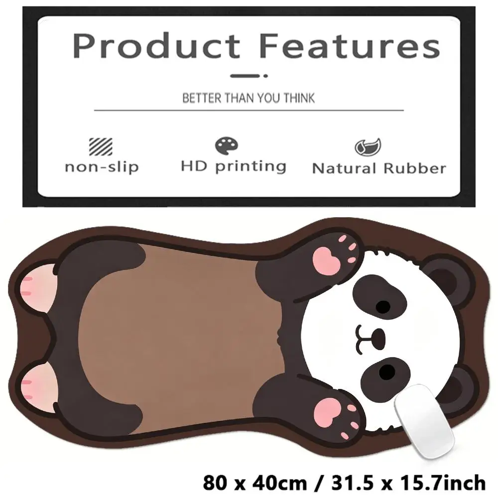 Minimal Panda Paw Sketch Irregular Table Mat Decorative Pad For Game Card Playing
