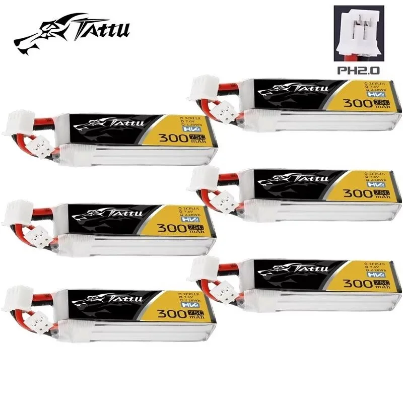 TATTU Batería LiPo 7,6V 300mAh 75C para drones FPV conector PH2.0