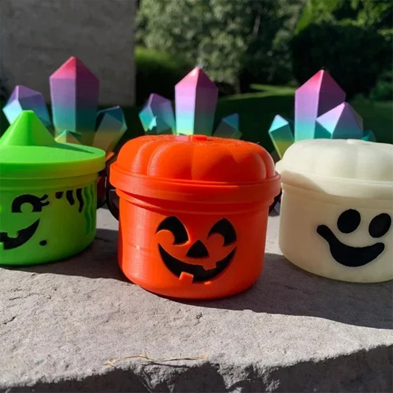 Halloween Pumpkins Small Bucket Cute Pumpkin Trick Bucket For Party Favors Halloween Party Holiday Decorations Accessories