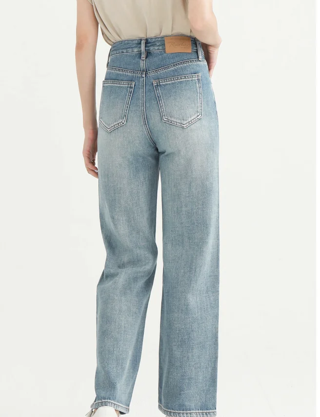 Early Autumn New Straight Women's Jeans Show Thin and Loose Waist