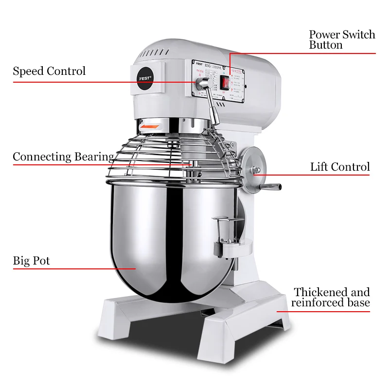 FEST 20 liters mixer food electric kitchen/ commercial mixer machine for the food/meat/cake/break mixers