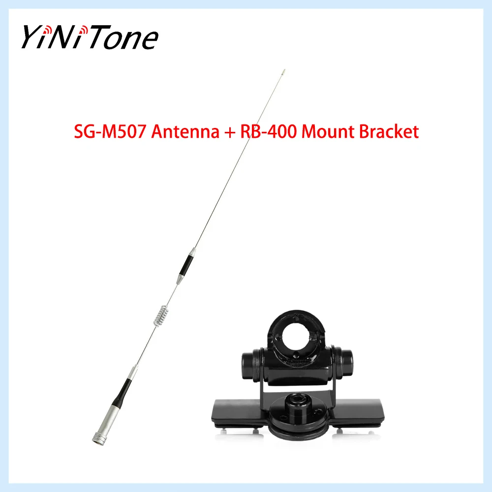 

Professional Antenna Kit: SG-M507 (74cm) w/Black RB-400 Mount - No-Drill Adjustable Bracket for VHF/UHF Car Install
