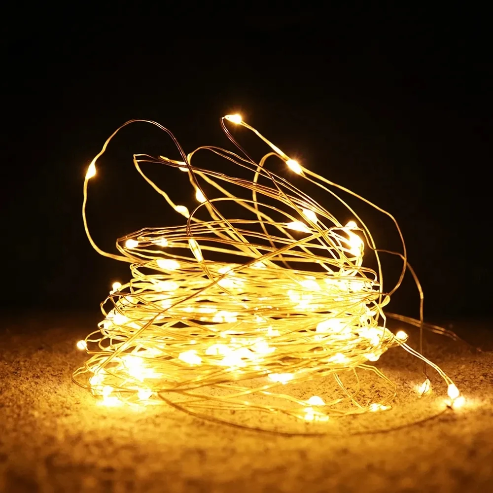 

LED Fairy Lights Copper Wire String Light USB Outdoor Garland Lamp for Christmas1/2/5/10M Wedding Party Decor AA Battery Powered