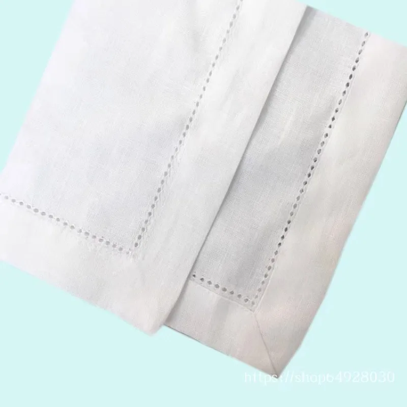 2 pezzi 45X45 cm Tovagliolo in puro lino Fazzoletto in cotone e lino LOGO personalizzato