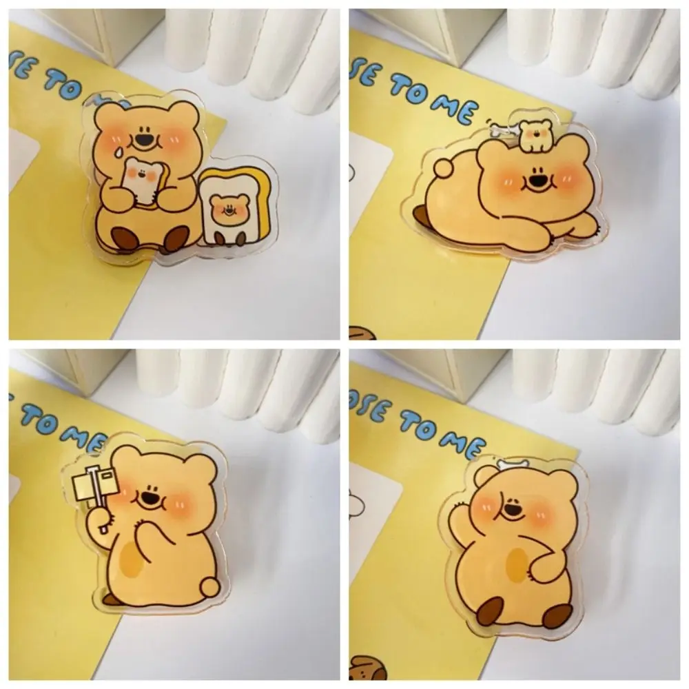 Fun Cartoon Bear Double sided Folder Cute Acrylic Pp Note Clip Multifunction Thickening Hand Account Folder Gift Toys For Girls