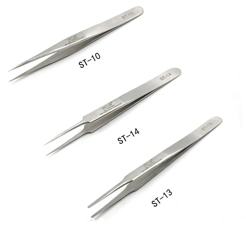 6pcs/lot Stainless Steel Netus Tweezers  Set  ST10-15 for Jewelry and Watchmaker