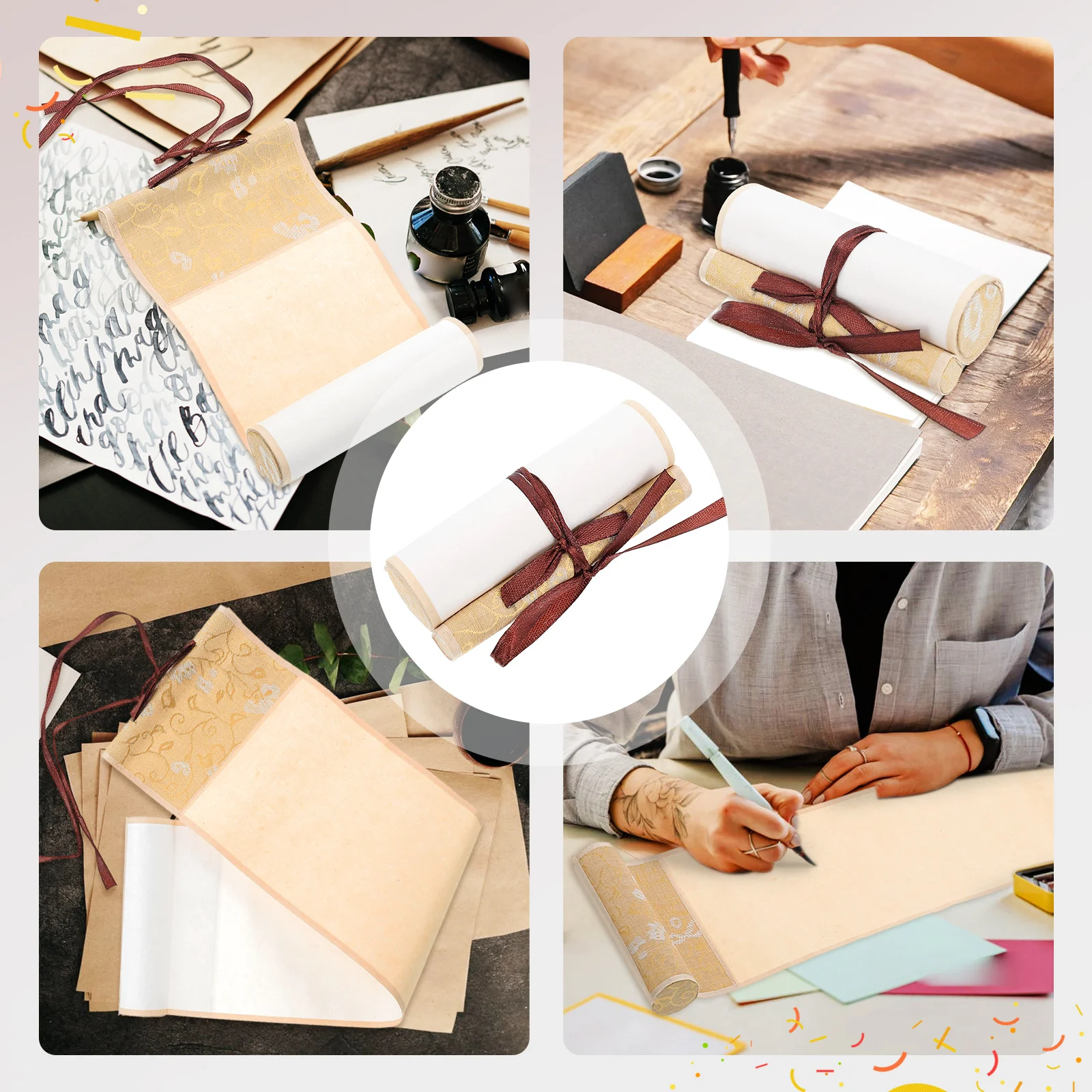 

Small Scroll Chinese Calligraphy Scroll Paper Premium Blank Hanging Wall Decor for Home Office Brush Painting Art Craft