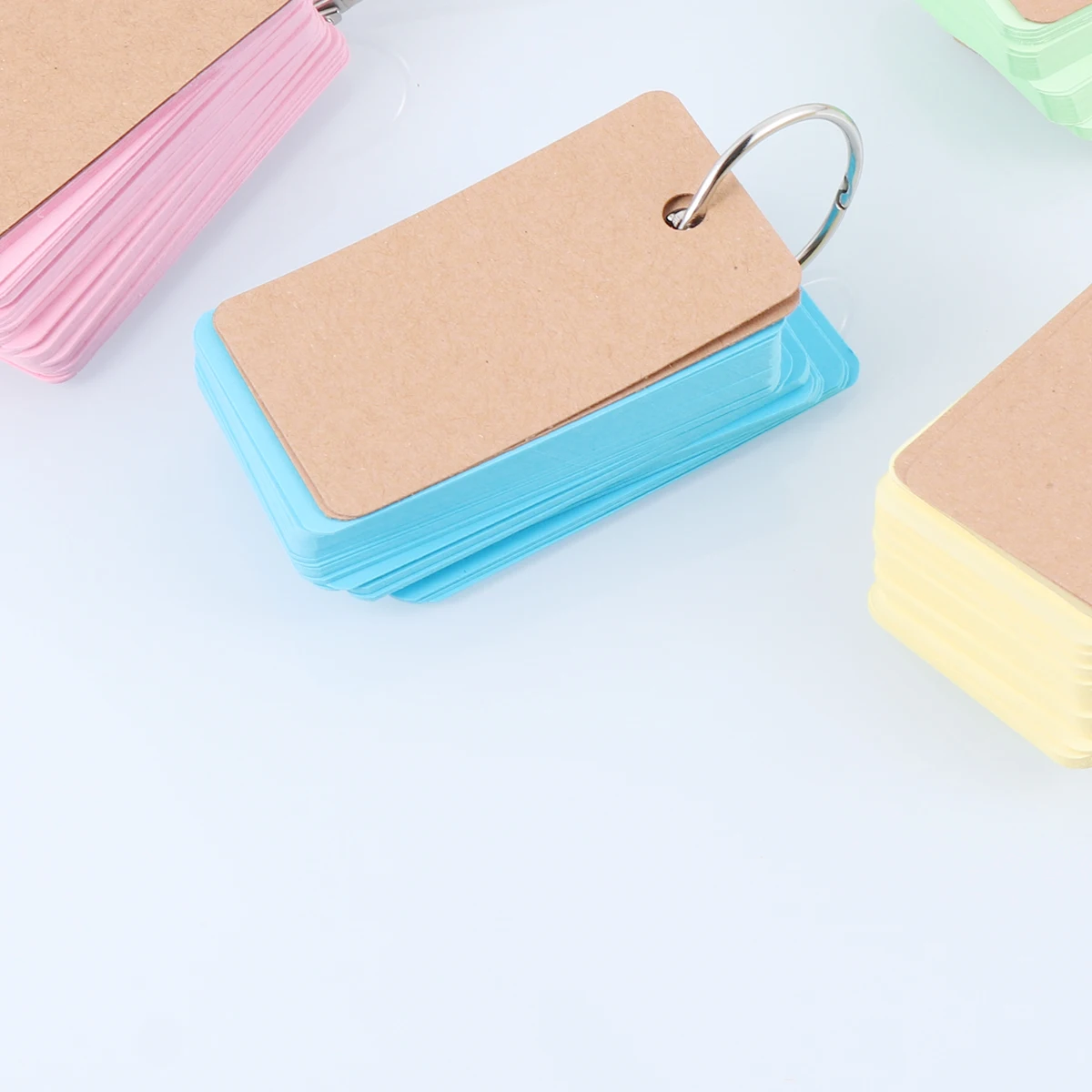 

6Pcs Portable Notepads with Binder Ring Design Blank Flash Cards for DIY Study Word Notes Pads Refillable Stationery