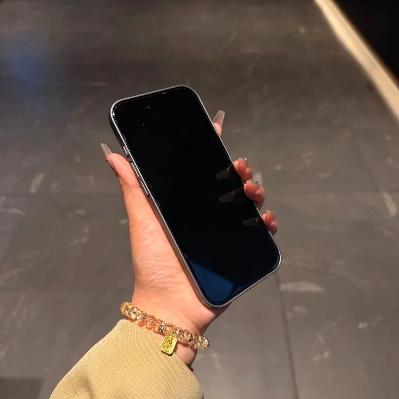 Modne etui na iPhone Air, matowe, tkane, w kratkę, z powłoką galwaniczną na ramce, obudowa na telefon iPhone Air, odporna na wstrząsy, z bumperem. — zdjęcie produktu 4